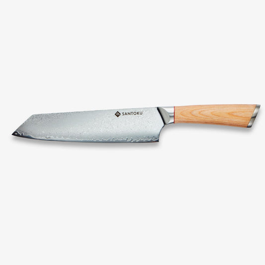 Haruta 8 Inch VG10 Japanese Damascus Steel Kiritsuke Chef Knife with Wooden Handle & Scabbard