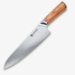 Haruta 8 Inch VG10 Japanese Damascus Steel Gyuto Chef Knife with Wooden Handle & Scabbard