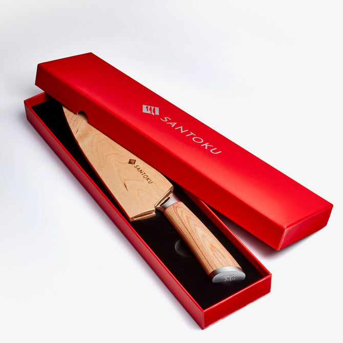 Haruta 8 Inch VG10 Japanese Damascus Steel Gyuto Chef Knife with Wooden Handle & Scabbard