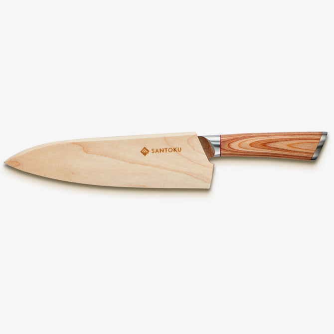 Haruta 8 Inch VG10 Japanese Damascus Steel Gyuto Chef Knife with Wooden Handle & Scabbard
