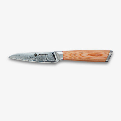 Haruta 4 Inch VG10 Japanese Damascus Steel Paring Knife with Wooden Handle & Scabbard