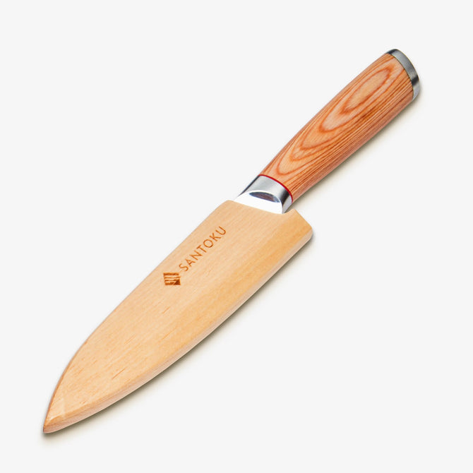 Haruta 5 Inch VG10 Japanese Damascus Steel Utility Knife with Wooden Handle & Scabbard