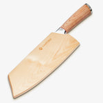Haruta 7.7 Inch VG10 Japanese Damascus Steel Nakiri Cleaver with Wooden Handle & Scabbard
