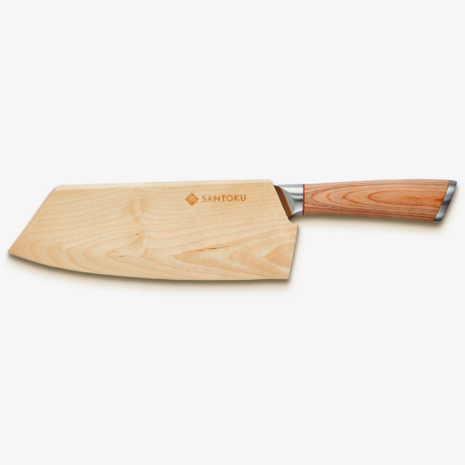 Haruta 7.7 Inch VG10 Japanese Damascus Steel Nakiri Cleaver with Wooden Handle & Scabbard