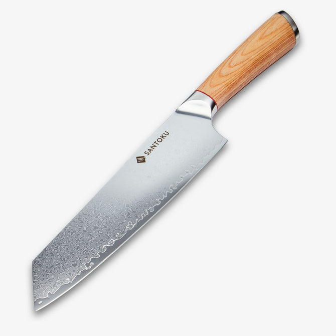 Haruta 8 Inch VG10 Japanese Damascus Steel Kiritsuke Chef Knife with Wooden Handle & Scabbard