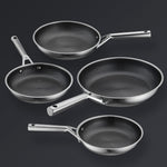 Hive Hybrid™ 8-Piece Pan & Lid Set (4 Frying Pans + 4 Matching Lids)