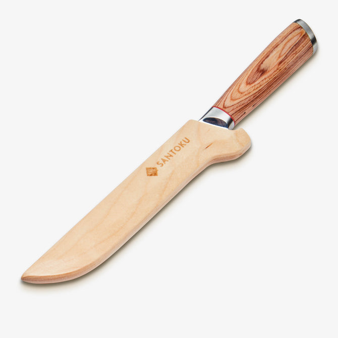 Haruta 6 Inch VG10 Japanese Damascus Steel Boning Knife with Wooden Handle & Scabbard