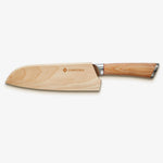 Haruta 7 Inch VG10 Japanese Damascus Steel Santoku Knife with Wooden Handle & Scabbard