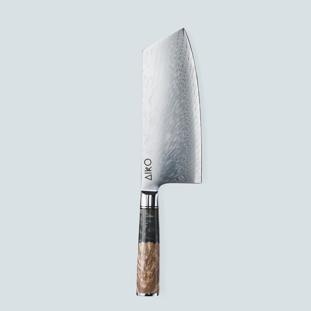 Aiko Black Damascus Steel Knife with Coloured Black Resin Handle
